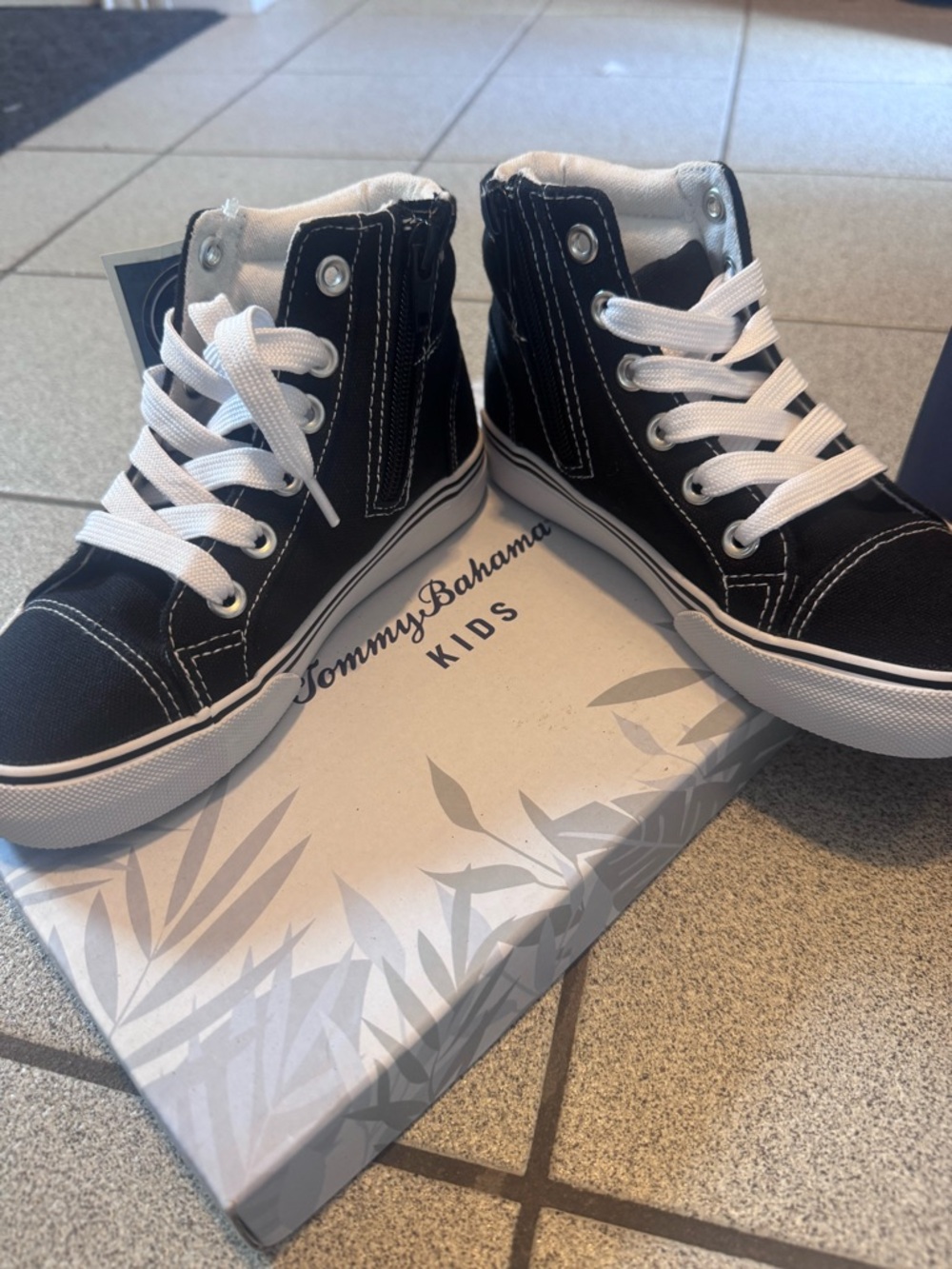 Tommy Bahama Kids Black and White Sneaker Box